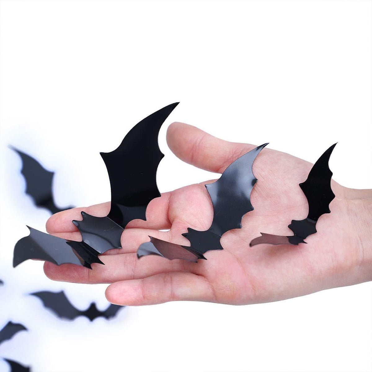 120-Piece 3D Halloween Bat Wall Decorations