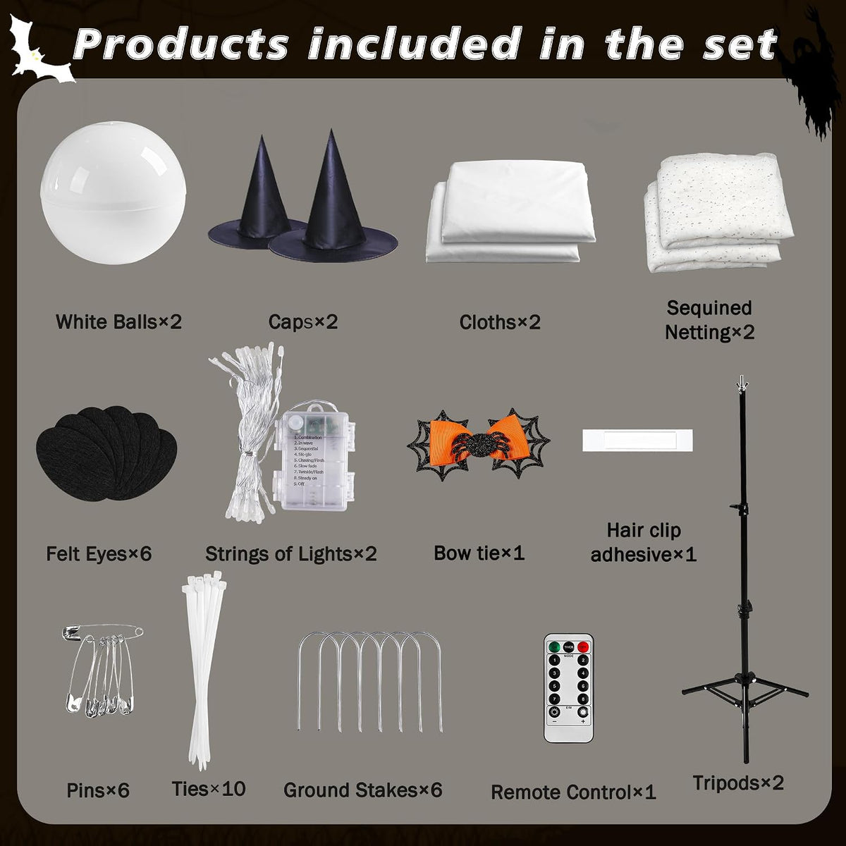 2-Pack Halloween Light Up Ghost Decorations with Remote Control