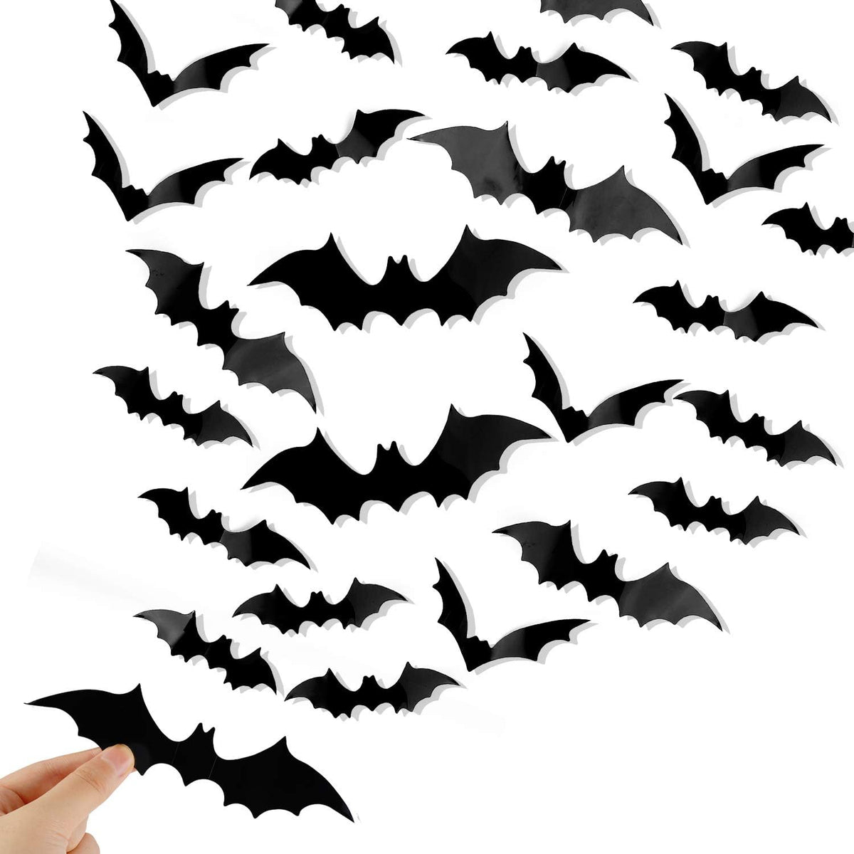 120-Piece 3D Halloween Bat Wall Decorations