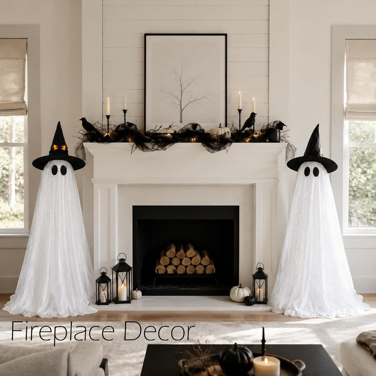 2-Pack Halloween Light Up Ghost Decorations with Remote Control
